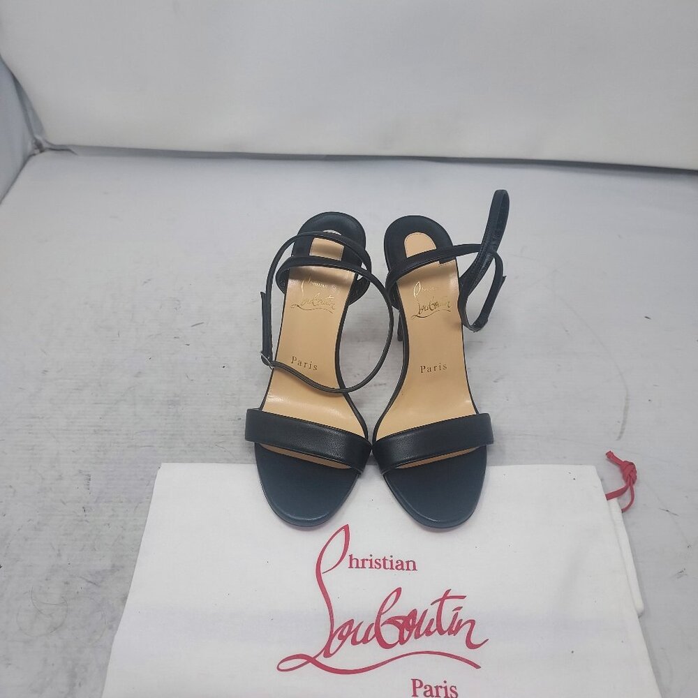 Christian Louboutin Black Patent Leather Ankle-Strap Sandals - Picture 6 of 11